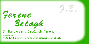 ferenc belagh business card